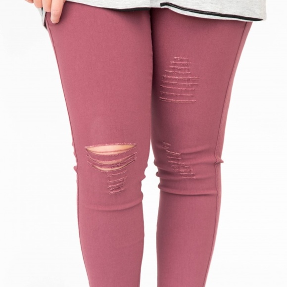 agnes and dora distressed jeggings